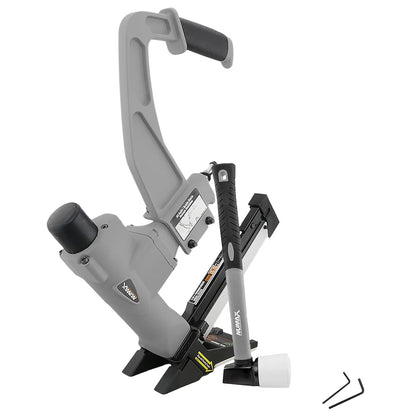 NuMax SFL618 Pneumatic 3-in-1 15.5-Gauge and 16-Gauge 2" Flooring Nailer/Stapler with Flooring Mallet and Interchangeable Base Plates
