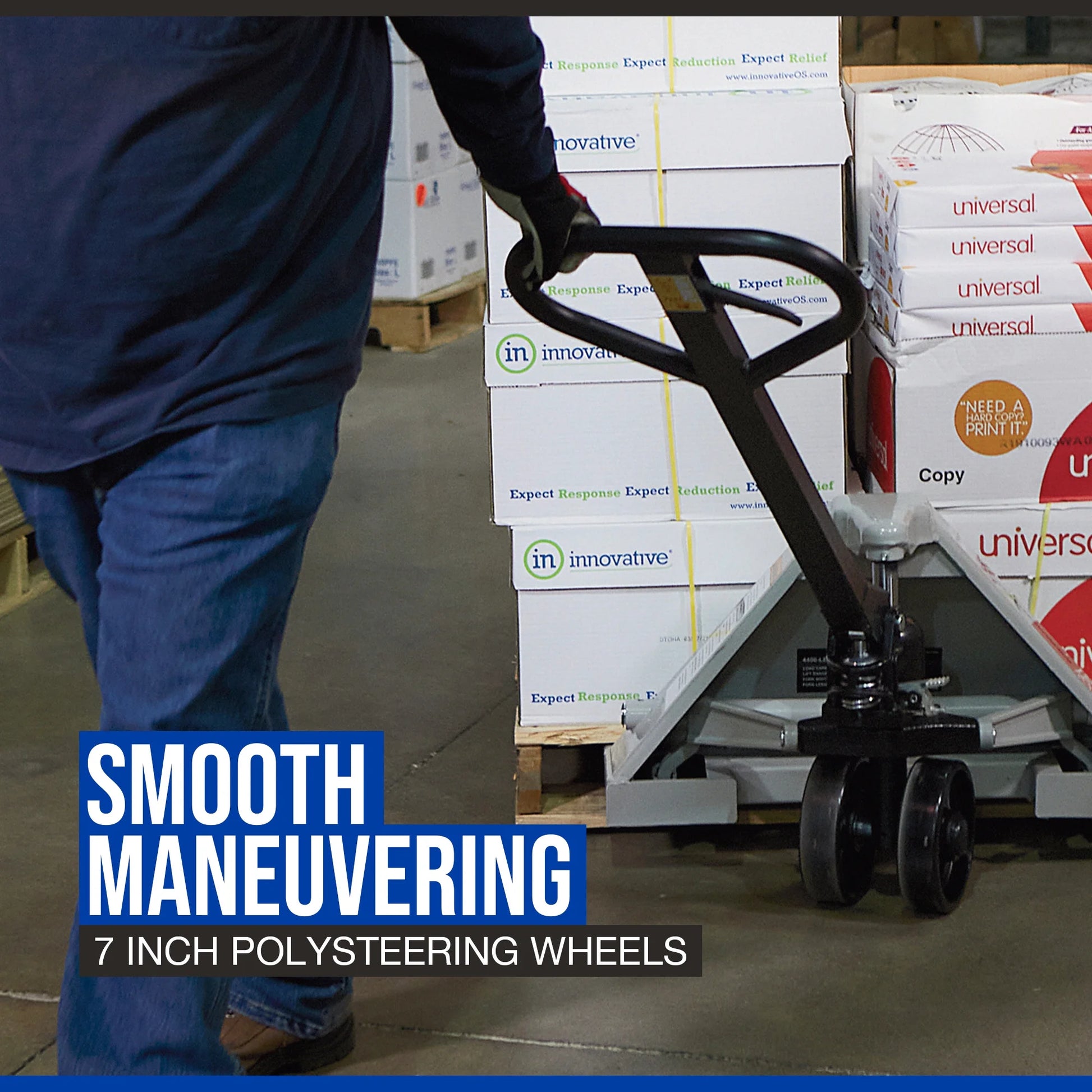 Klutch Pallet Jack, 5500-Lb. Capacity, 48in.L x 27in.W, 7-1/2in. Lift