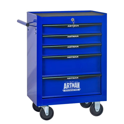 Rolling Metal Tool Chest with 5 Drawers, 20" 5-Drawer Tool Chest Cabinet with Ball Bearing Drawer Slides, Steel Tool Storage Box Organizer