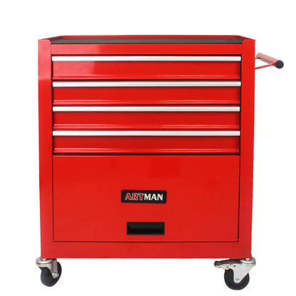 4 Drawers Multifunctional Tool Cart with Wheel Steel Tool Chest Storage Cabinet