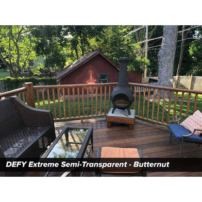 DEFY Extreme Wood Stain and Sealer in One - 5 Gallon Semi-Transparent Waterproof Coating for All Wood Types - Butternut