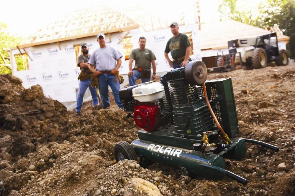 Rolair 8422HK30-0001 Green 9 HP 90 PSI 2 Stage Wheelbarrow Air Compressor 9 gal