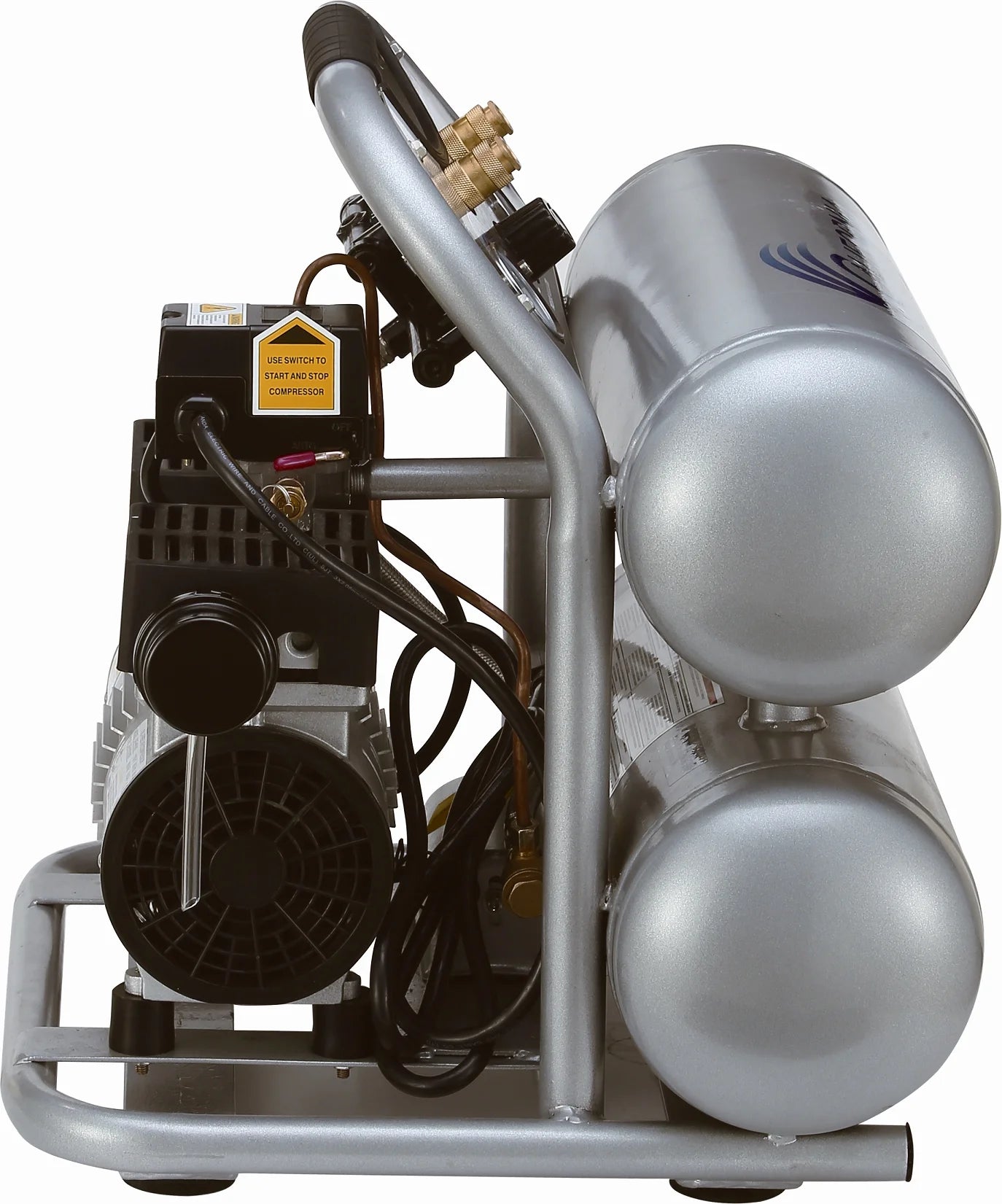 California Air Tools 4610S Ultra Quiet & Oil-Free 1.0 Hp, 4.6 Gal. Steel Twin Tank Air Compressor
