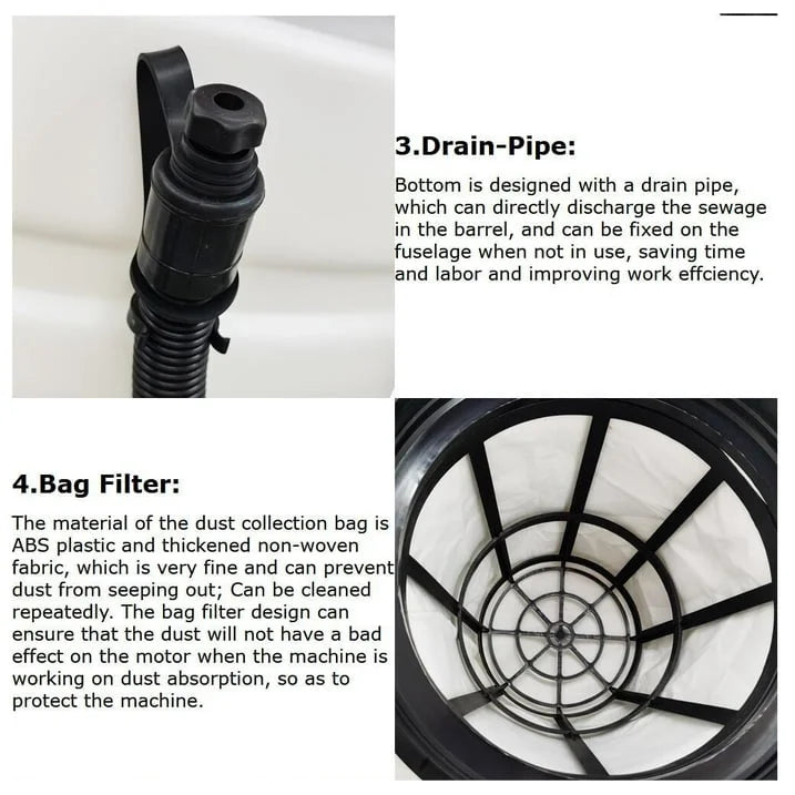 Commercial Vacuum Cleaner 110V Industrial Wet Dry Dual-Purpose Vacuuming Water Suction Machine
