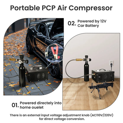 TUDIVING Pcp Air Compressor Built in Converter Pcp Compressor 4500psi/300bar