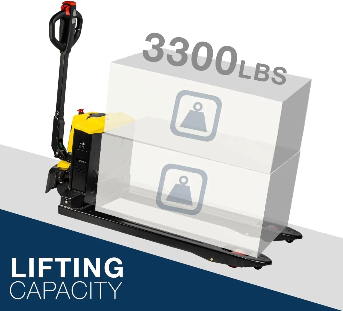 Stark USA Full Electric Pallet Jack Truck, 3300LB Capacity Motorized Pallet Lift Trucks, 48" x 27" Fork Size, Powered Lithium Battery Truck For Indoor Storage & Material Handling, Set Of 2