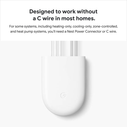 Google Nest Thermostat - Smart Programmable Wi-Fi GA01334-US - Snow