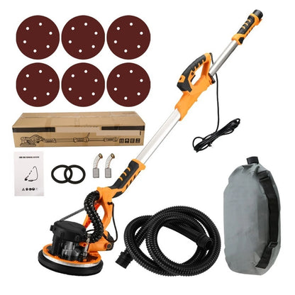 9-inch Electric Drywall Sander 225MM Wall Grinding Machine Putty Dustless Self -vacuum LED Long Rod Polishing Sand Paper Machine ,Low Vibration