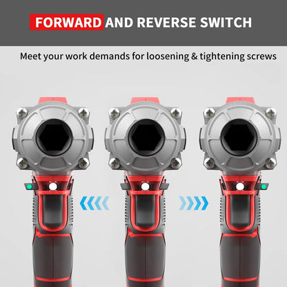Cordless Impact Wrench, 1/2" Impact Gun, Max Torque 440 Ft-lbs (600 N.m) Heavy Duty Cordless Impact Driver, 3500 RPM Electric Impact Drill, 20V Brushless, 2x4.0Ah Li-ion Battery, 4Pcs Impact Sockets