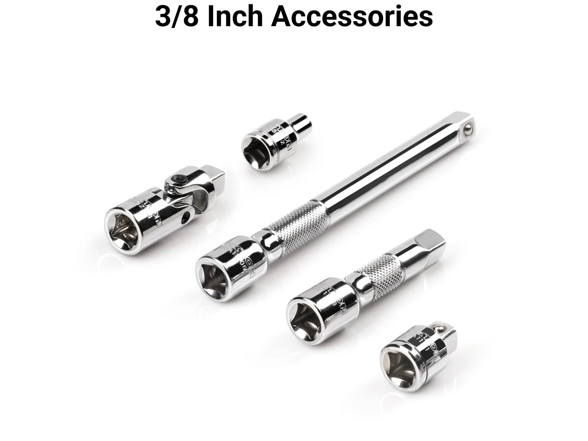 TEKTON 3/8 Inch Drive 12-Point Socket and Ratchet Set with Rails, 44-Piece (6-24 mm) | SKT13202