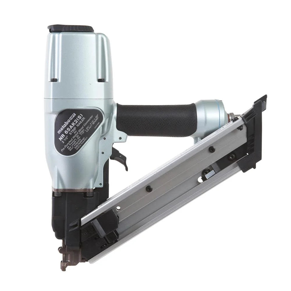 Metabo HPT Metal Connector Nailer | Pro Preferred Brand of Pneumatic Nailers | 36 Degree Short Magazine | Accepts 1-1/2-Inch to 2-1/2 Nails | Ideal for Fastening Metal Connectors to Wood | NR65AK2S