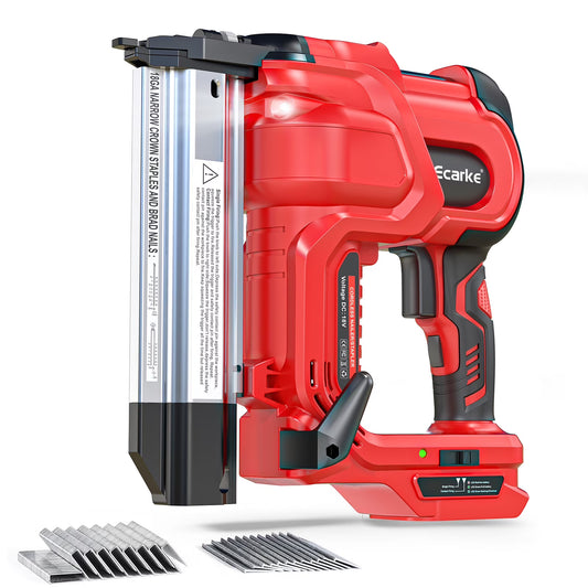 Gauge Electric Nail Gun Compatible with Milwaukee Battery,2 in 1 Cordless Brad Nailer and Stapler with 18GA Nails/Staples,Battery for M18 18V Power,2 Firing Modes for Trim Wood Crafting DIY