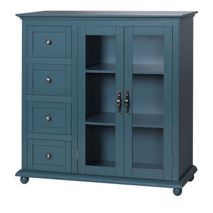 VEIKOUS Buffet Sideboard Storage Cabinet Kitchen Freestanding Cupboard Buffet Server for Dining Room, Dark Blue
