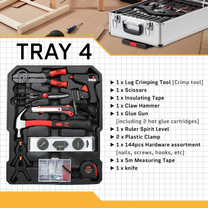 UBesGoo 799 Pcs Tool Set, Household Repair Hand Tool Kit, Mechanics Tool Kit, with Trolley Case, Silver