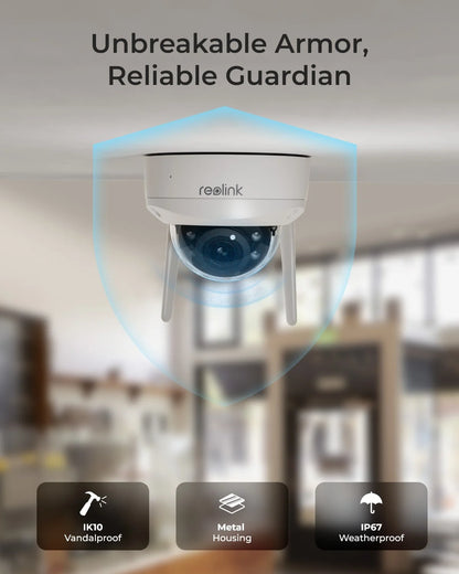 Reolink 4K Color 8MP Wi-Fi 6 Security Camera, 5X Optical Zoom, IK10 Vandal-Proof Surveillance Camera