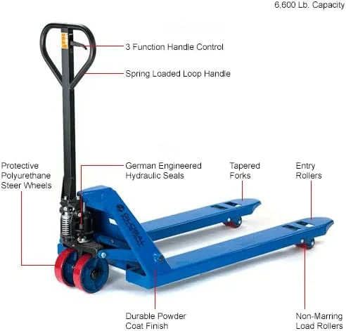 Global Industrial ML30L Premium Pallet Jack Truck, 27 x 48 in. - 6600 lbs
