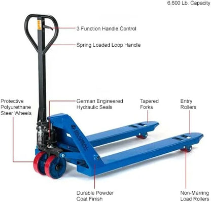 Global Industrial ML30L Premium Pallet Jack Truck, 27 x 48 in. - 6600 lbs