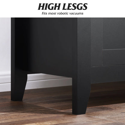 WLIVE Black Dresser for Bedroom, Double Dresser with Chest of 6 Drawers for Living Room & Nursery Toddlers Room, Retro Chest of Drawers with Metal Handle, Double Wood Dresser, Large Storage Cabinet