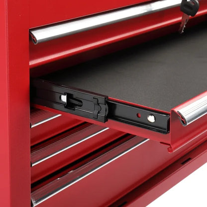5-Drawer Steel Tool Chest with Lock - 330LBS Capacity, Red Heavy-Duty Organizer for Garage/Workshop