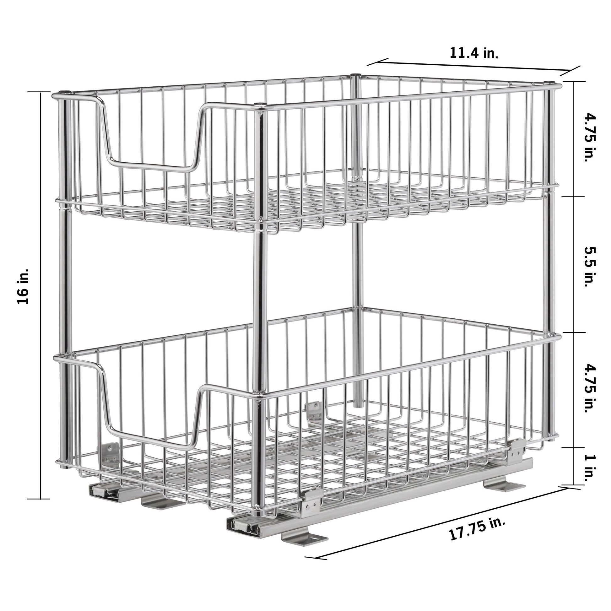 TRINITY EcoStorage 2-tier Wire Drawer with Slides, 2-pack