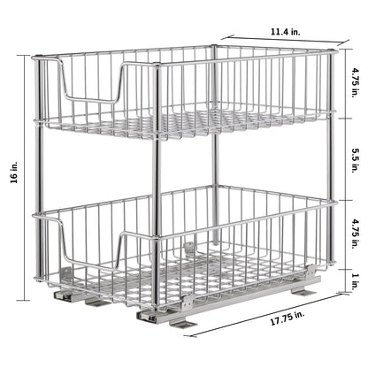 TRINITY EcoStorage 2-tier Wire Drawer with Slides, 2-pack