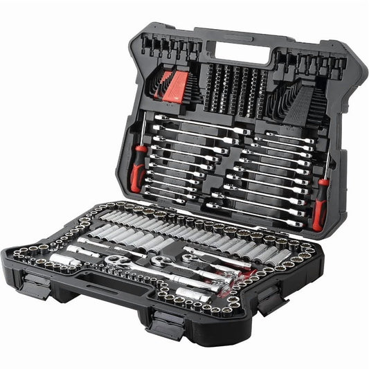 Tool Box 303-Piece Mechanics Tool Set and Socket Set, Professional, SAE/Metric