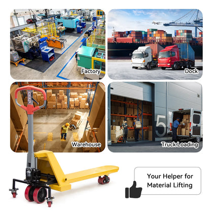 HPDMC Pallet Jack Truck 2,200 LBS Capacity 48'' L x 8'' W Single Fork Manual Pallet Jack Truck