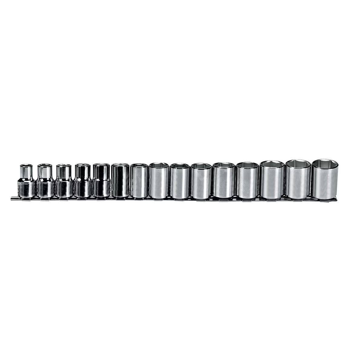 Proto J54205 1/2-Inch 6-Point Chrome Full Polish Drive Metric Socket Set - 15pc