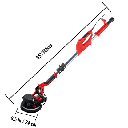 KFFKFF Drywall Sander 850W, Power-Driven Wall Smoother, Adjustable Speed 800-1750 RPM, Collapsible Plasterboard Smoother, with Extendable Handle, Power Smoother