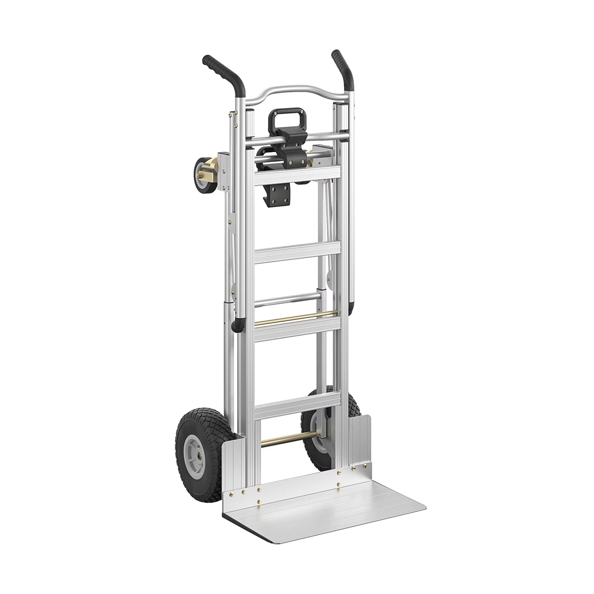 Cosco 3-in-1 Assist Series Aluminum Hand Truck/Assisted Hand Truck/Cart w/flat free wheels, Silver