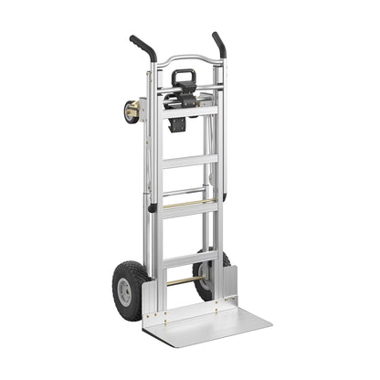 Cosco 3-in-1 Assist Series Aluminum Hand Truck/Assisted Hand Truck/Cart w/flat free wheels, Silver