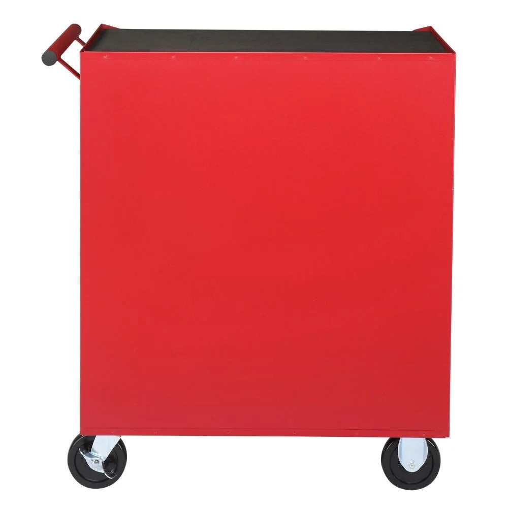 IVV 4-Drawer Rolling Tool Chest w/Lock & Key, Tool Storage Cabinet with Universal Wheels, Anti-Scratch Liners, Tool Organizer Box for Garage, Warehouse & Repair Shop, Red