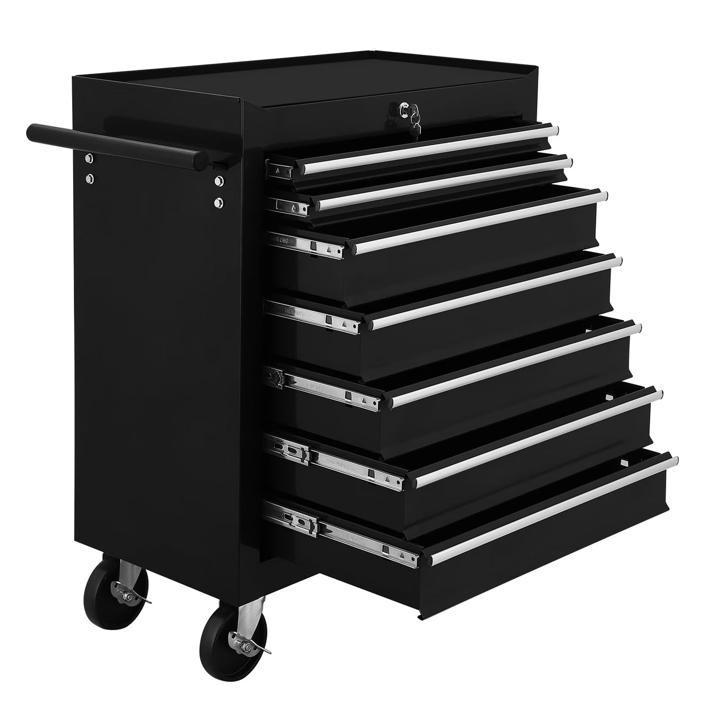 Maritcute 7 Drawer Rolling Tool Chest,Tool Cabinet on Wheels with Locking System,Rolling Tool Box Organizer Tool Case,Multifunctional Tool Cart Mechanic Tool Storage Cabinet for Garage,Wareh black