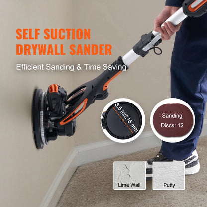 Drywall Sander 900W Brush Motor 800-1800RPM Variable Speed & Self-Suction