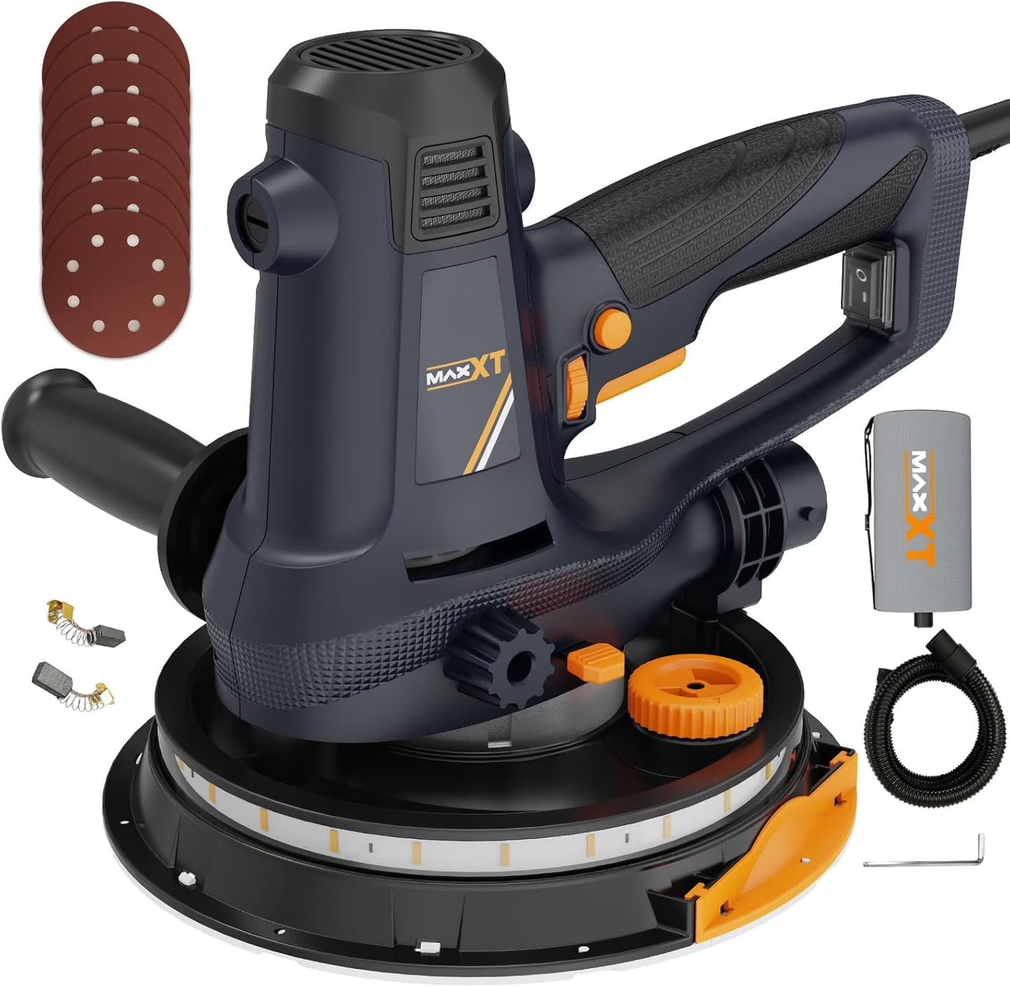Handheld Drywall Sander 810W, Electric Sander for Walls,Rough and fine Sanding, 1500-2800RPM Variable Speed, Upgraded Pad, Adjustable Suction, Self-Dust-Extraction (120, Volts)