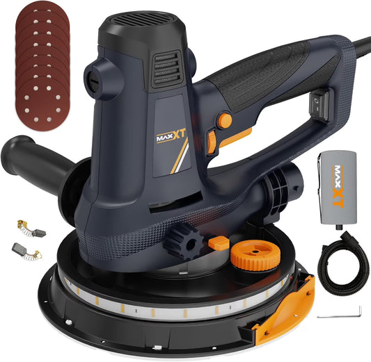 Handheld Drywall Sander 810W, Electric Sander for Walls,Rough and fine Sanding, 1500-2800RPM Variable Speed, Upgraded Pad, Adjustable Suction, Self-Dust-Extraction (120, Volts)