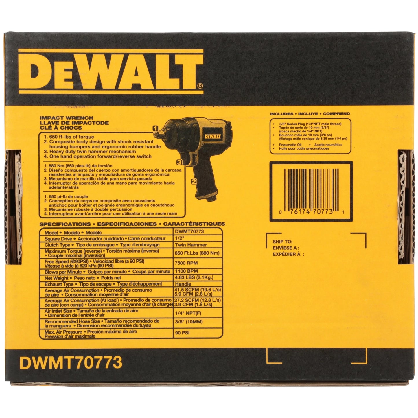 DeWalt DWMT70773 Impact Wrench 3 pc Box