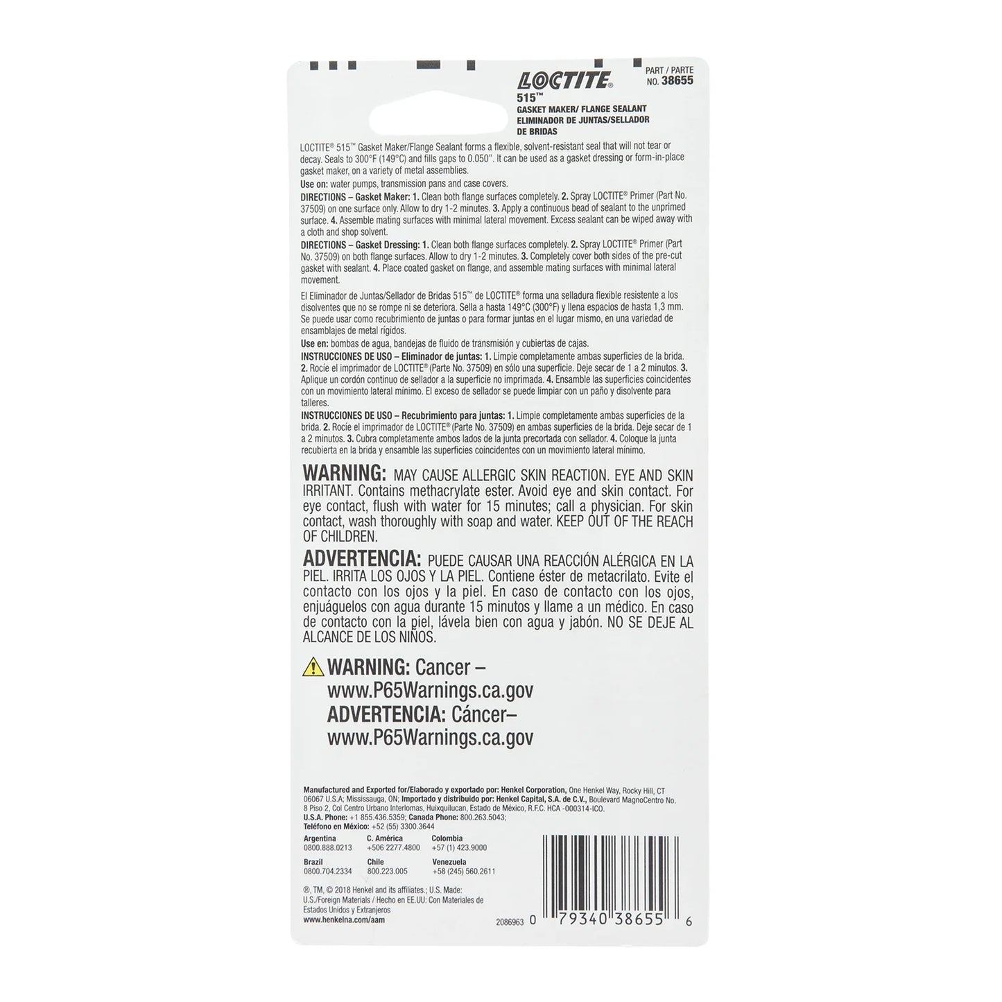 Loctite 515 Gasket Maker & Flange Sealant for Automotive: High Temp, Medium-Strength, Anaerobic, Purple, 50mL, 6 Tubes (PN: 555352)