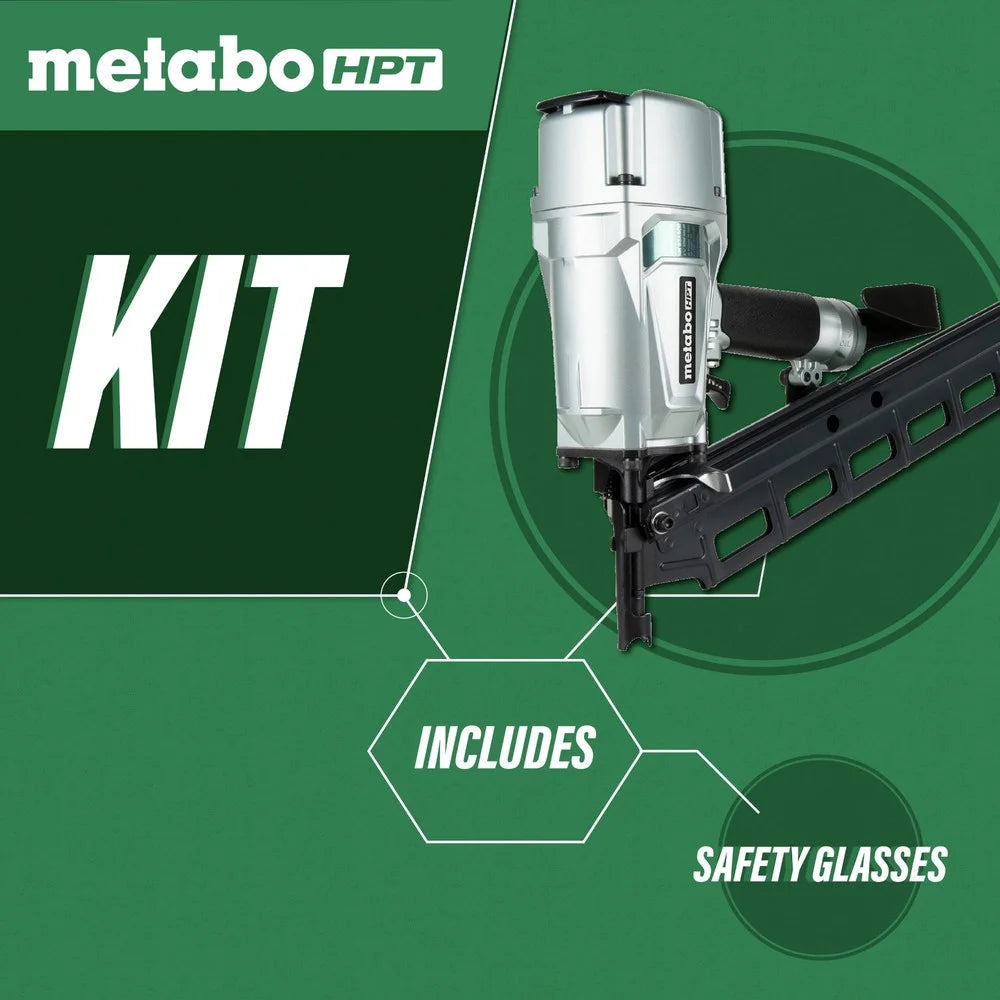 Metabo HPT Framing Nailer, Pneumatic, 2-Inch up to 3-1/4-Inch Plastic Collated Full Head Framing Nails, 21 Degree Magazine, 5-Year Warranty (NR83A5S)
