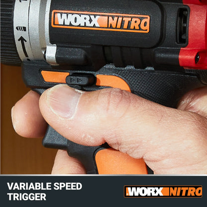 Worx Nitro WX130L.9 20V Compact Brushless 1/2? Drill/Driver (No Battery and Charger Included - Tool Only)