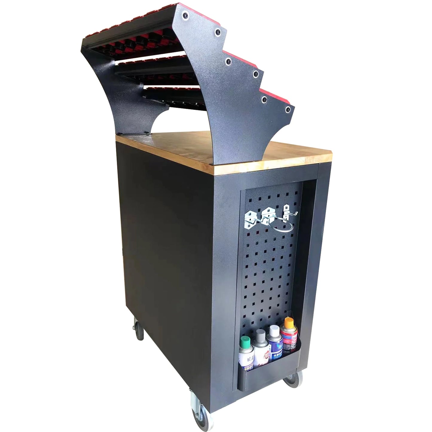 KAKA INDUSTRIAL HQC-550A (BT50) Tool Holder CNC Tool Cart, 5 Drawer Tool Chest 77 Capacity 4 Ball-Bearing Glided Drawers, Drawer Mobile Work Station