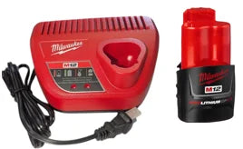 Milwaukee M12 12V Cordless 3/8 in. Ratchet Tool Kit - Includes REDLITHIUM Battery, Charger & Case - Model 2457-21