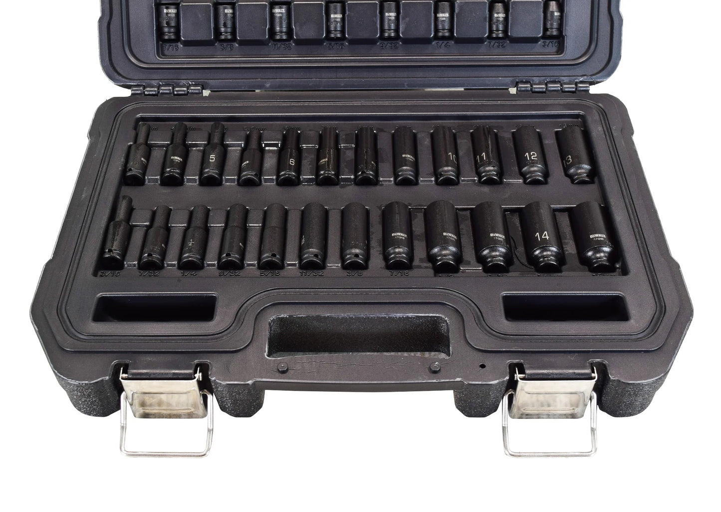 DEWALT DWMT19251, 1/4" Drive Metric and SAE Impact Socket Set, Black Oxide Finish, 48 Piece