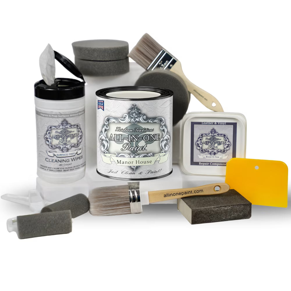 ALL-IN-ONE Paint, Bond-N-Flex Vinyl & Leather Repair Kit - Trinity (green)