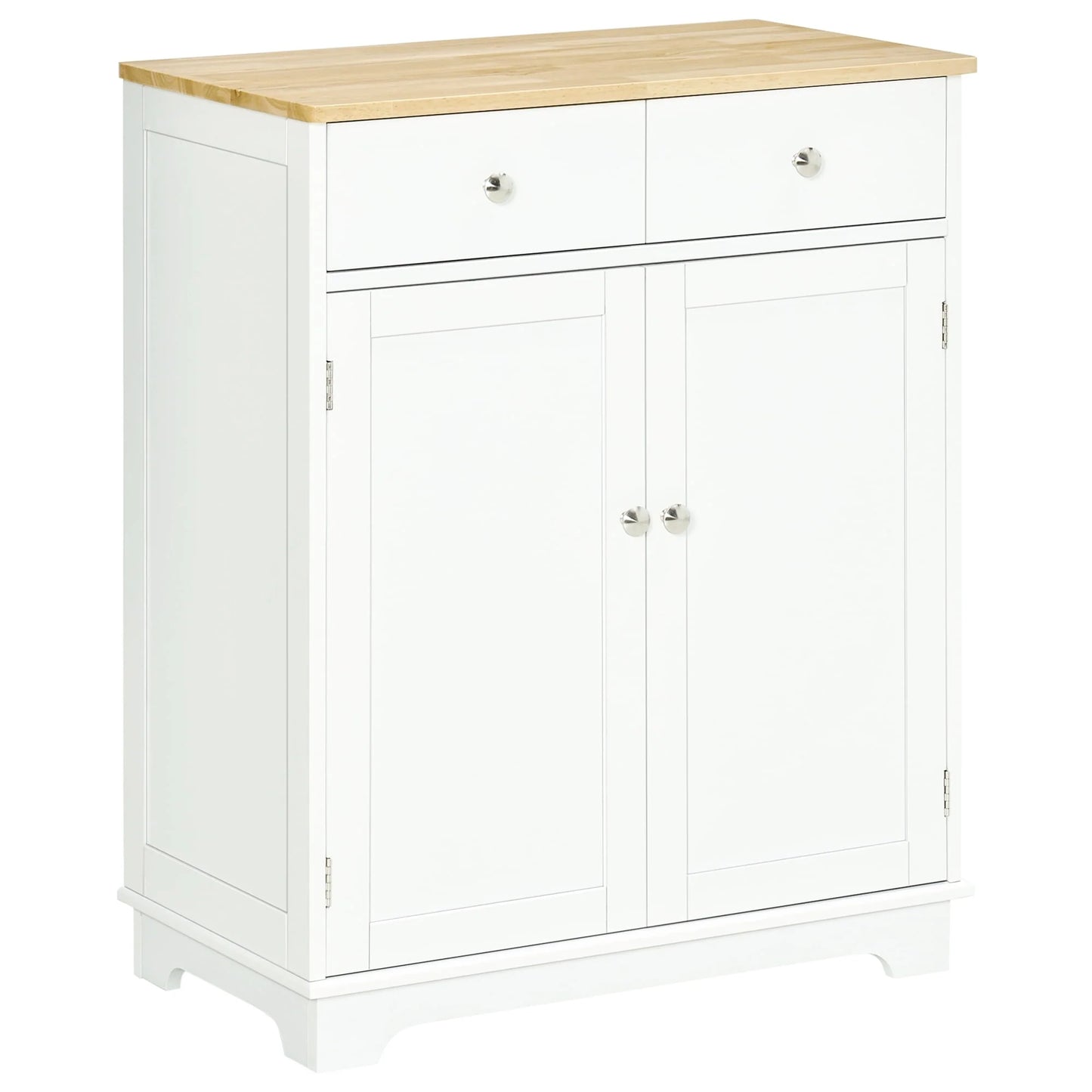 HOMCOM Space Saving Kitchen Sideboard with Functional Storage Cabinet with Adjustable Shelf for Kitchen/Living Room, White