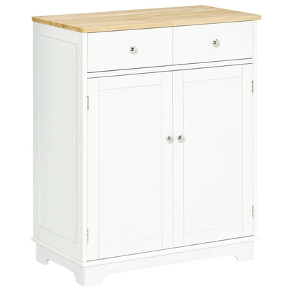 HOMCOM Space Saving Kitchen Sideboard with Functional Storage Cabinet with Adjustable Shelf for Kitchen/Living Room, White