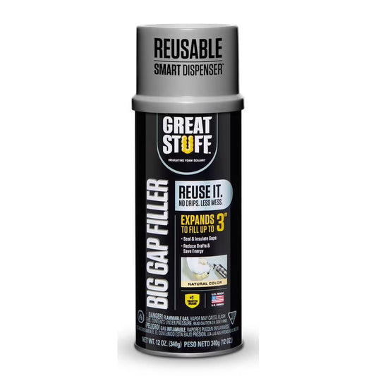 GREAT STUFF SMART DISPENSER, Expanding Foam, Big Gap Filler 12oz Case of 12