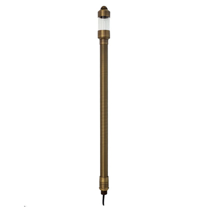 VOLT Flat Hat 12V Brass Path Light (7" Shade, 25" Tall)