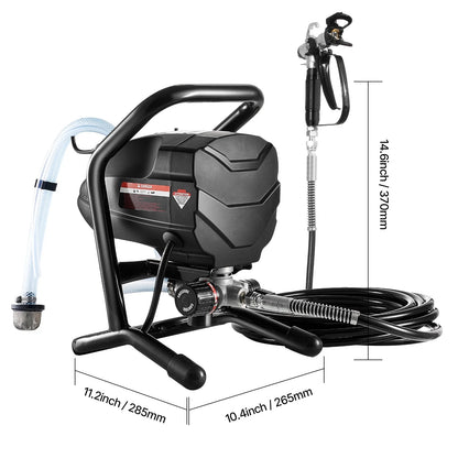 KFFKFF Stand-Mounted Paint Sprayer, 650W Energy-Efficient Sprayer, 3000PSI Electric Paint Dispensing Gear with Extendable Rod and Maintenance Implements for Interior and Exterior Furniture, Barriers