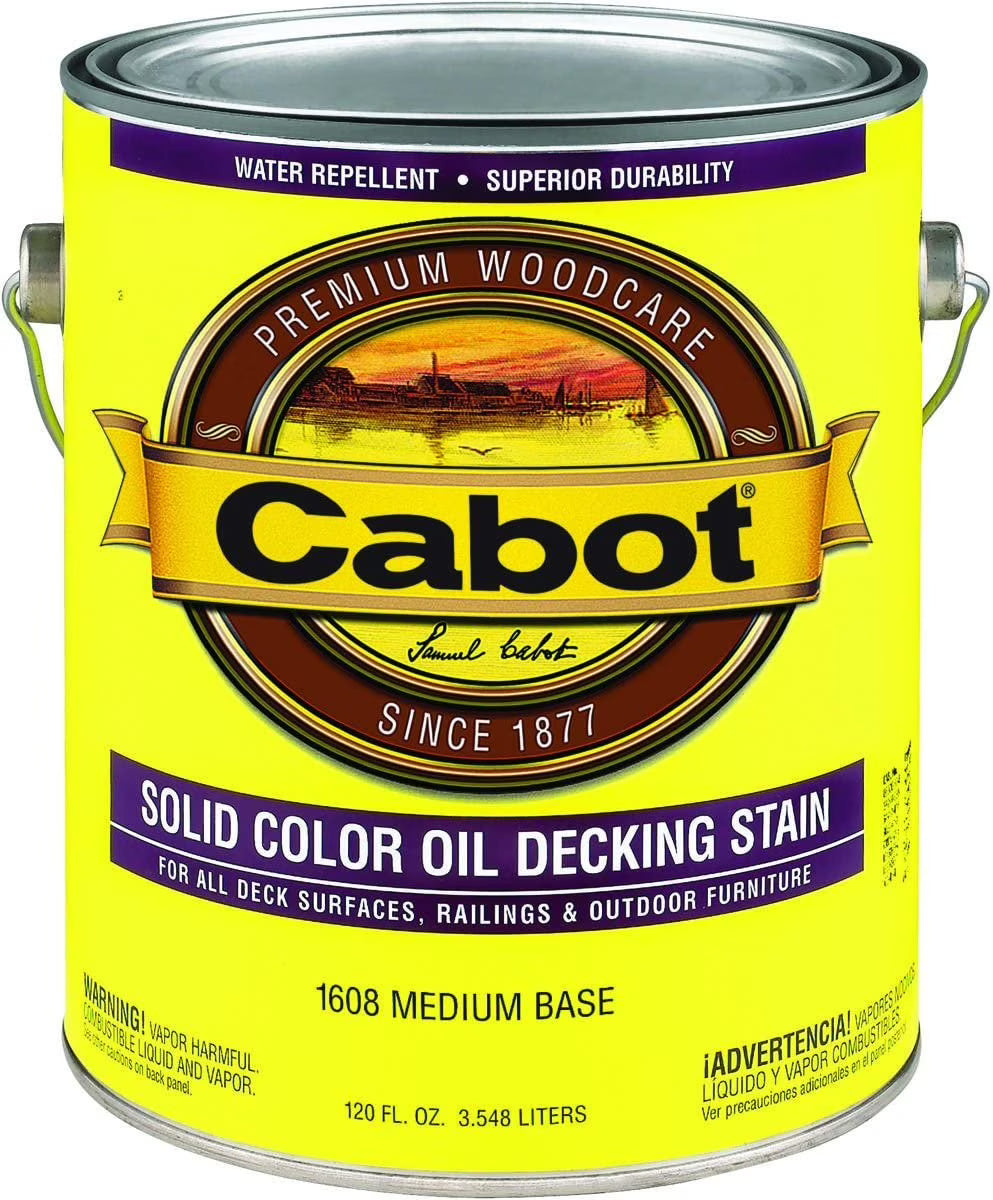 Valspar Cabot Solid Color Oil Based Decking Stain Wood Finish, 120 fl oz